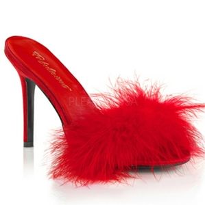 Fabulicious Red Fur Heels
